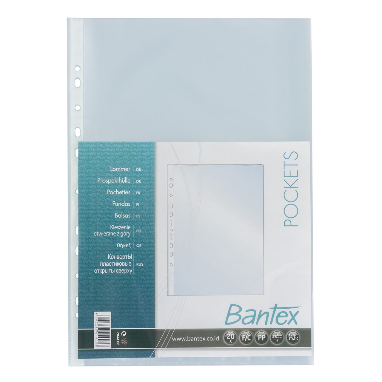 Folio Pocket Antiglare 0.06mm thickness 8044 Bantex